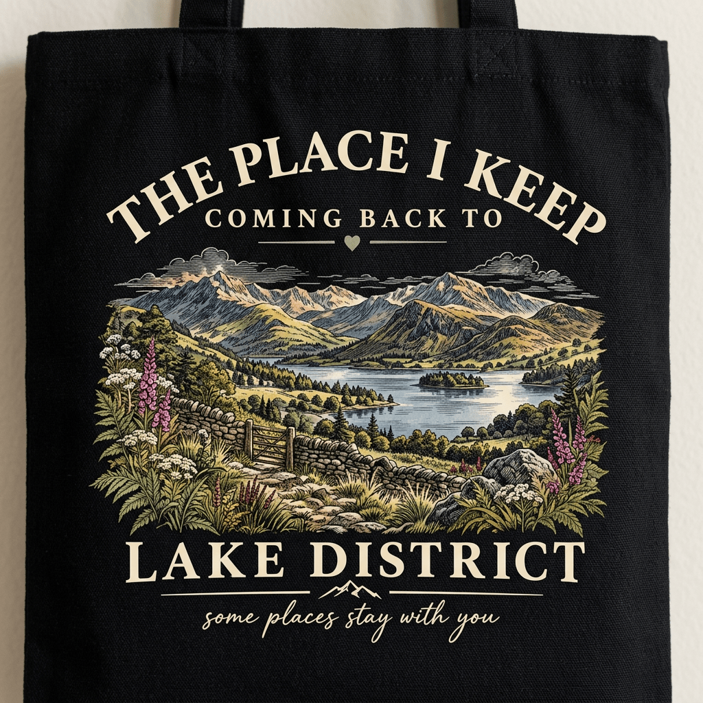 The Place I Keep Coming Back To Lake District Scenic Cotton Tote - #AlleyCrafters