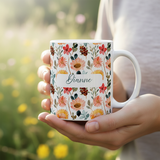 Close-up held in hands with flowers