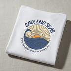 Save Our Seas T-Shirt | Retro Wave Ocean Conservation Tee UK - AlleyCrafters