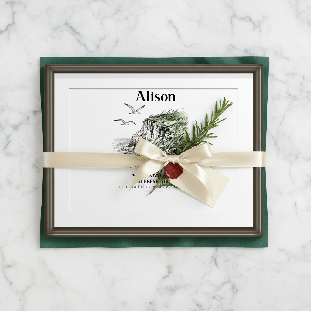 Personalised Coastal Name Art Framed Canvas Print with Quote - AlleyCrafters