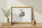 Personalised Coastal Name Art Framed Canvas Print with Quote - AlleyCrafters