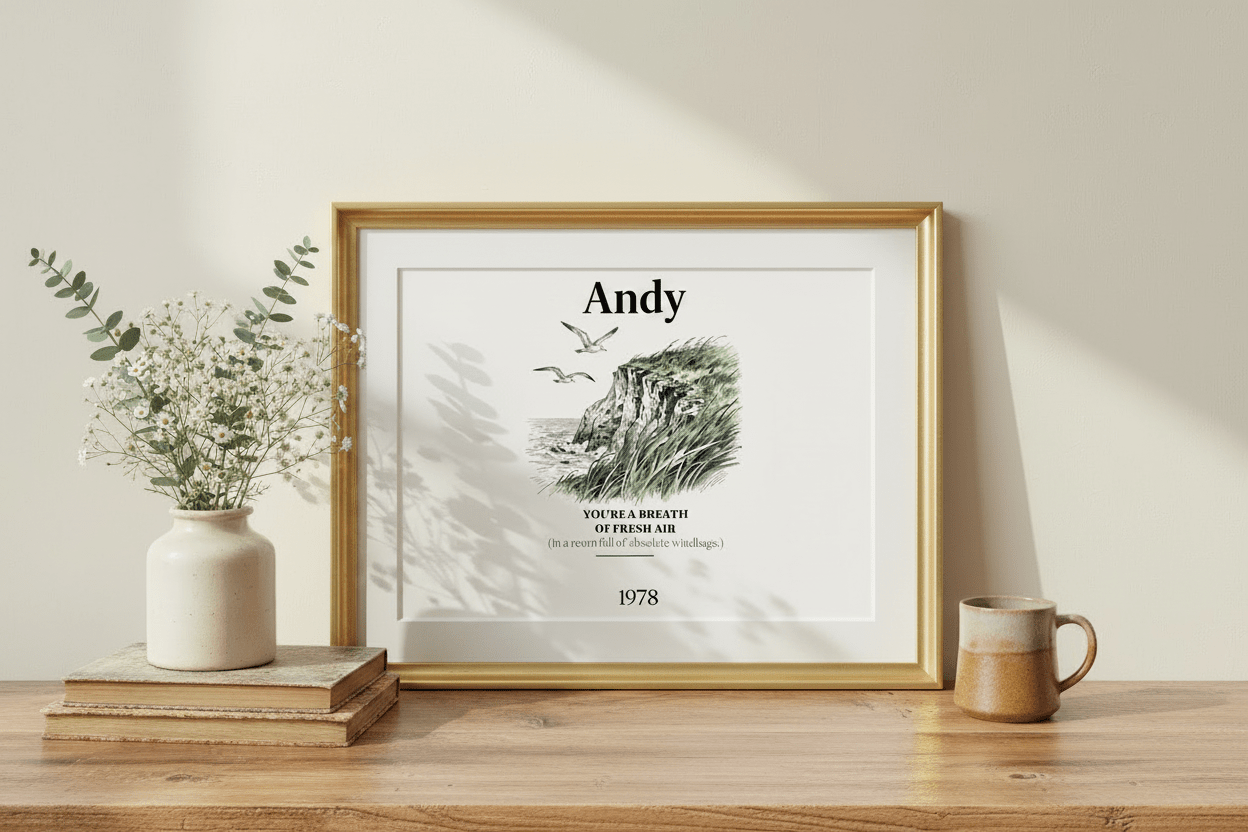 Personalised Coastal Name Art Framed Canvas Print with Quote - AlleyCrafters