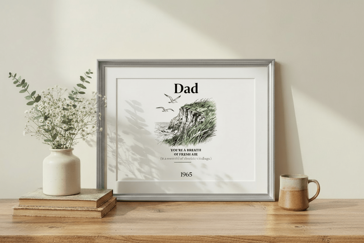 Personalised Coastal Name Art Framed Canvas Print with Quote - AlleyCrafters