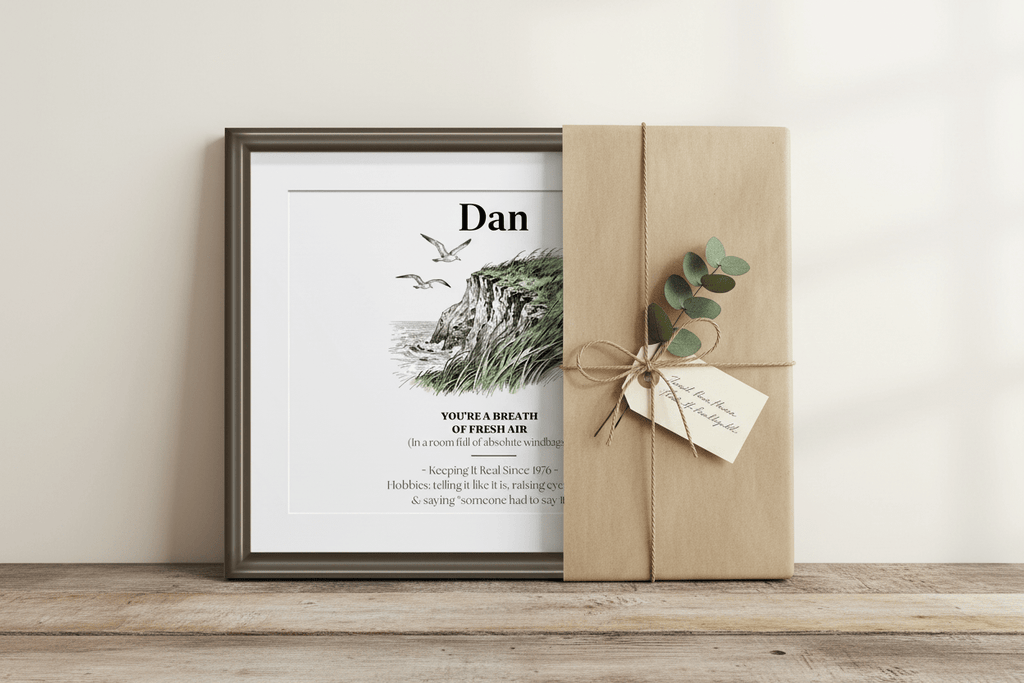 Personalised Coastal Name Art Framed Canvas Print with Quote - AlleyCrafters