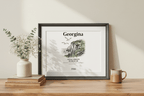 Personalised Coastal Name Art Framed Canvas Print with Quote - AlleyCrafters