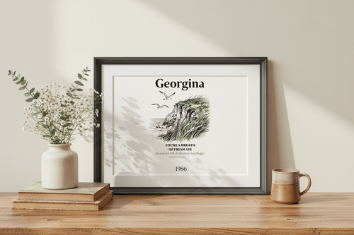 Personalised Coastal Name Art Framed Canvas Print with Quote - AlleyCrafters