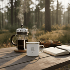 Coffee Tastes Better Outside Enamel Camping Mug | Outdoor Hiking & Camper Gift - AlleyCrafters