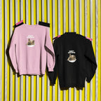 Dusty pink and black sweatshirts, each with “DON’T DISTURB” text and sleeping French Bulldog.