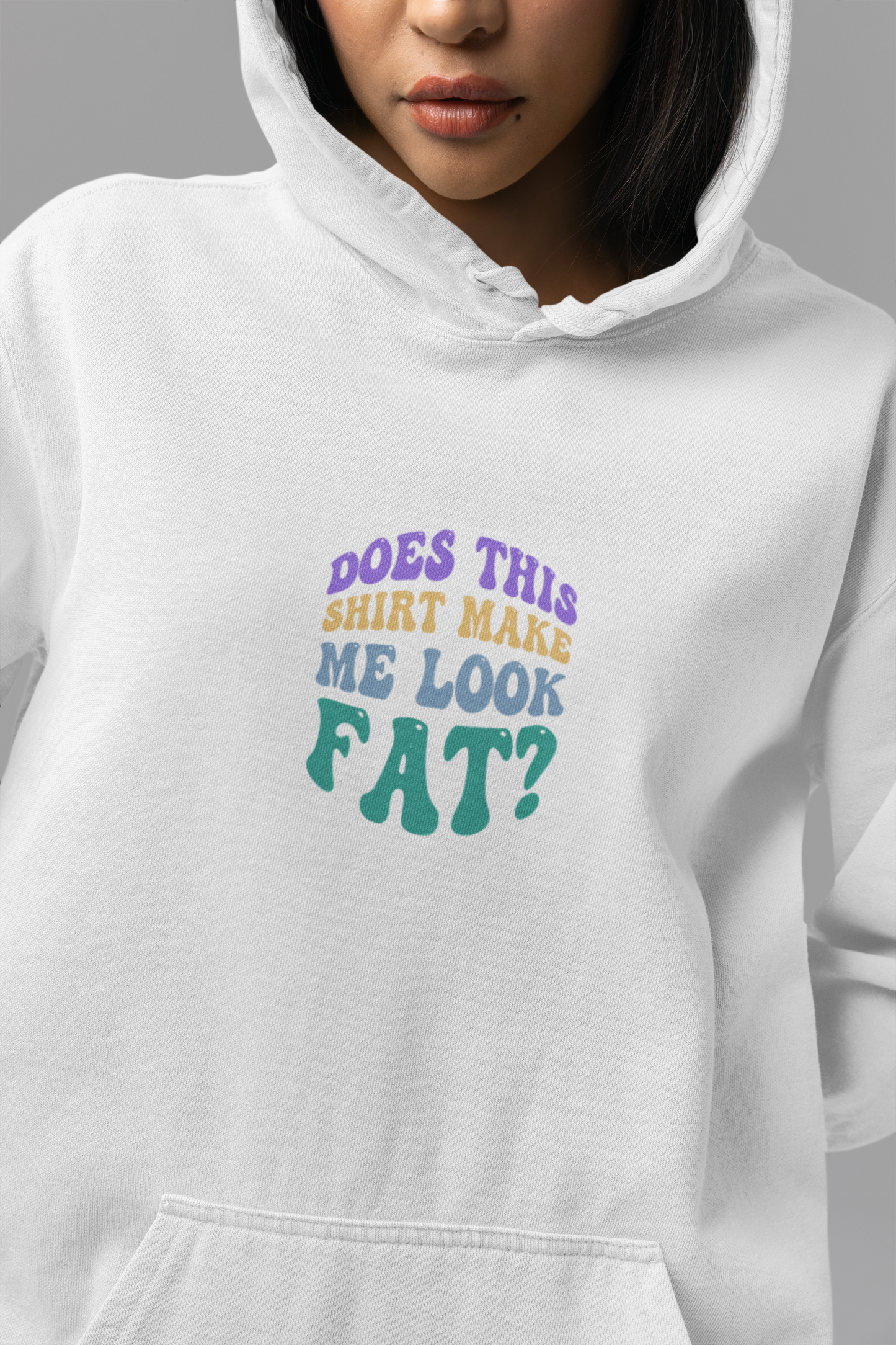 Funny Hooded Sweatshirt - 'Does this hoodie make me look fat' Design