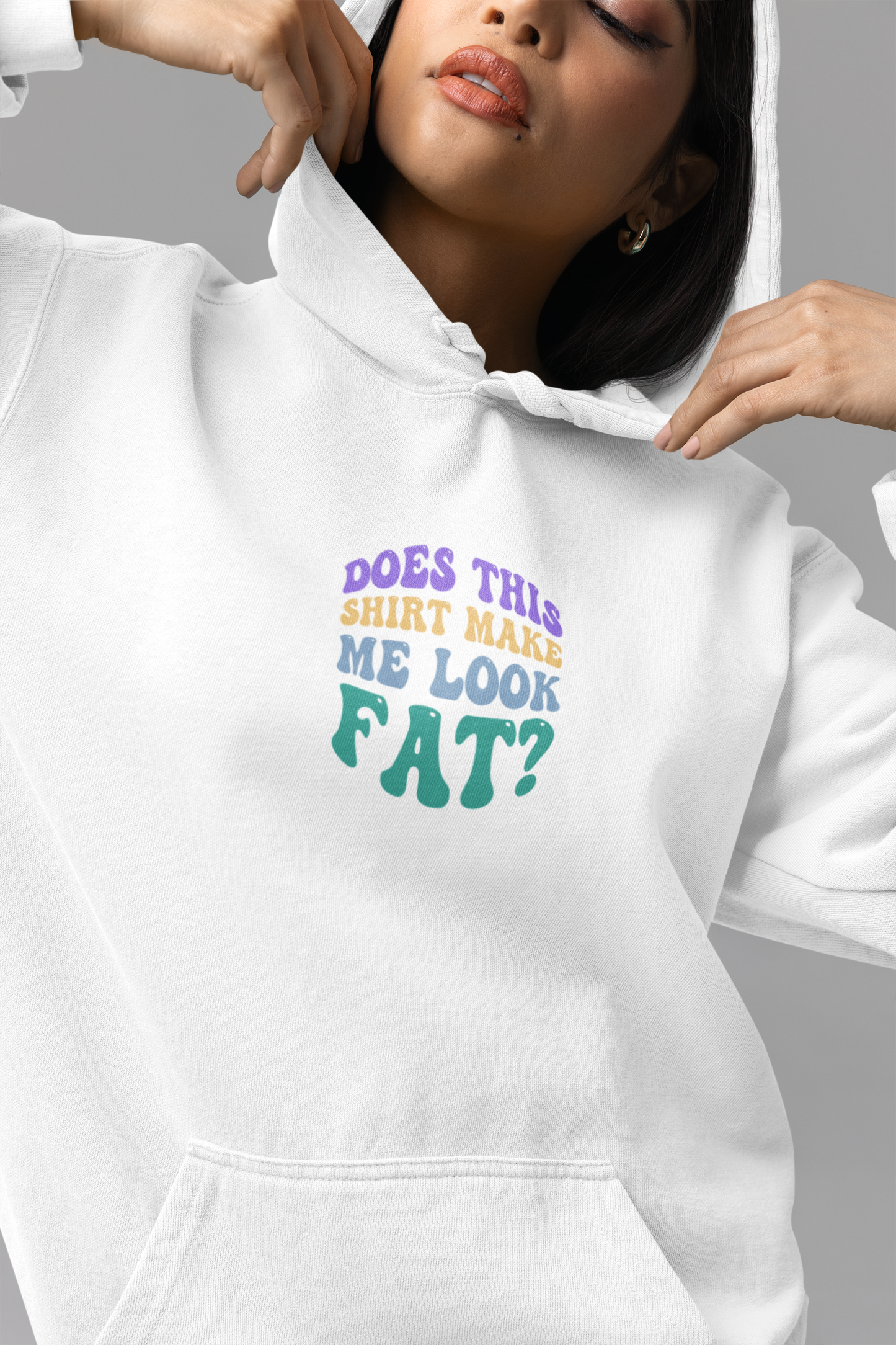 Funny Hooded Sweatshirt - 'Does this hoodie make me look fat' Design