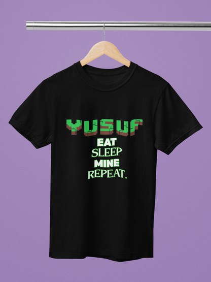 Kids Minecraft Inspired Tee - 'Eat Sleep Mine Repeat'