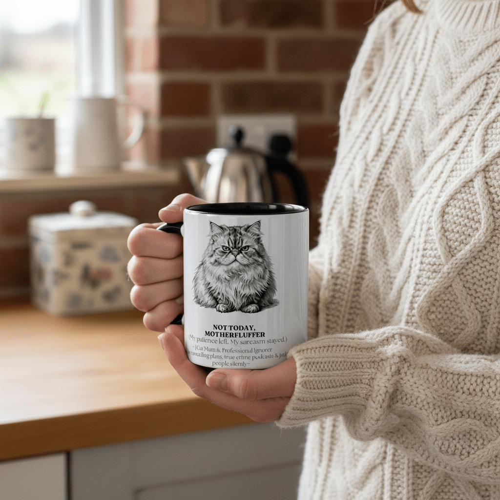 Not Today Motherfluffer Mug | Funny Cat Coffee Cup | Sarcastic Gift - AlleyCrafters