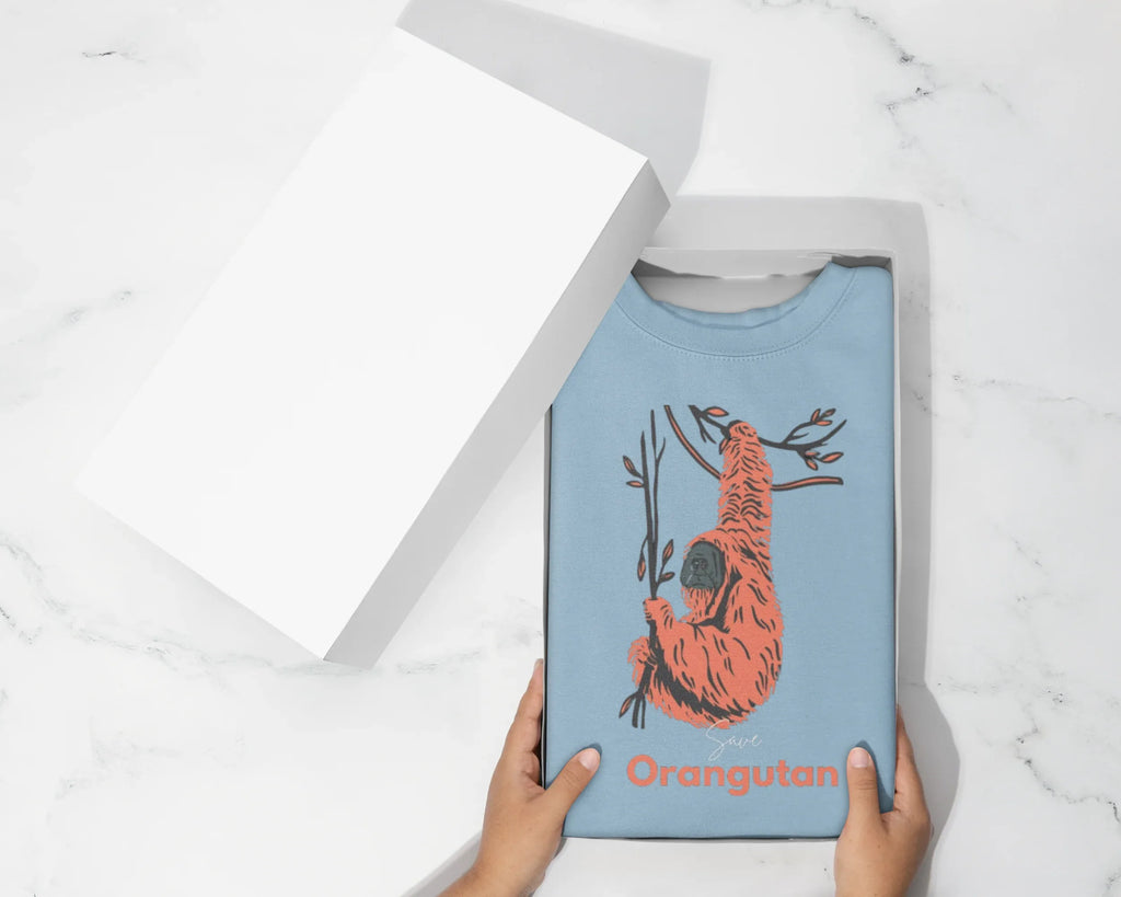 Save Orangutan Sweatshirt – Wildlife Conservation Statement Jumper - Alley Crafters