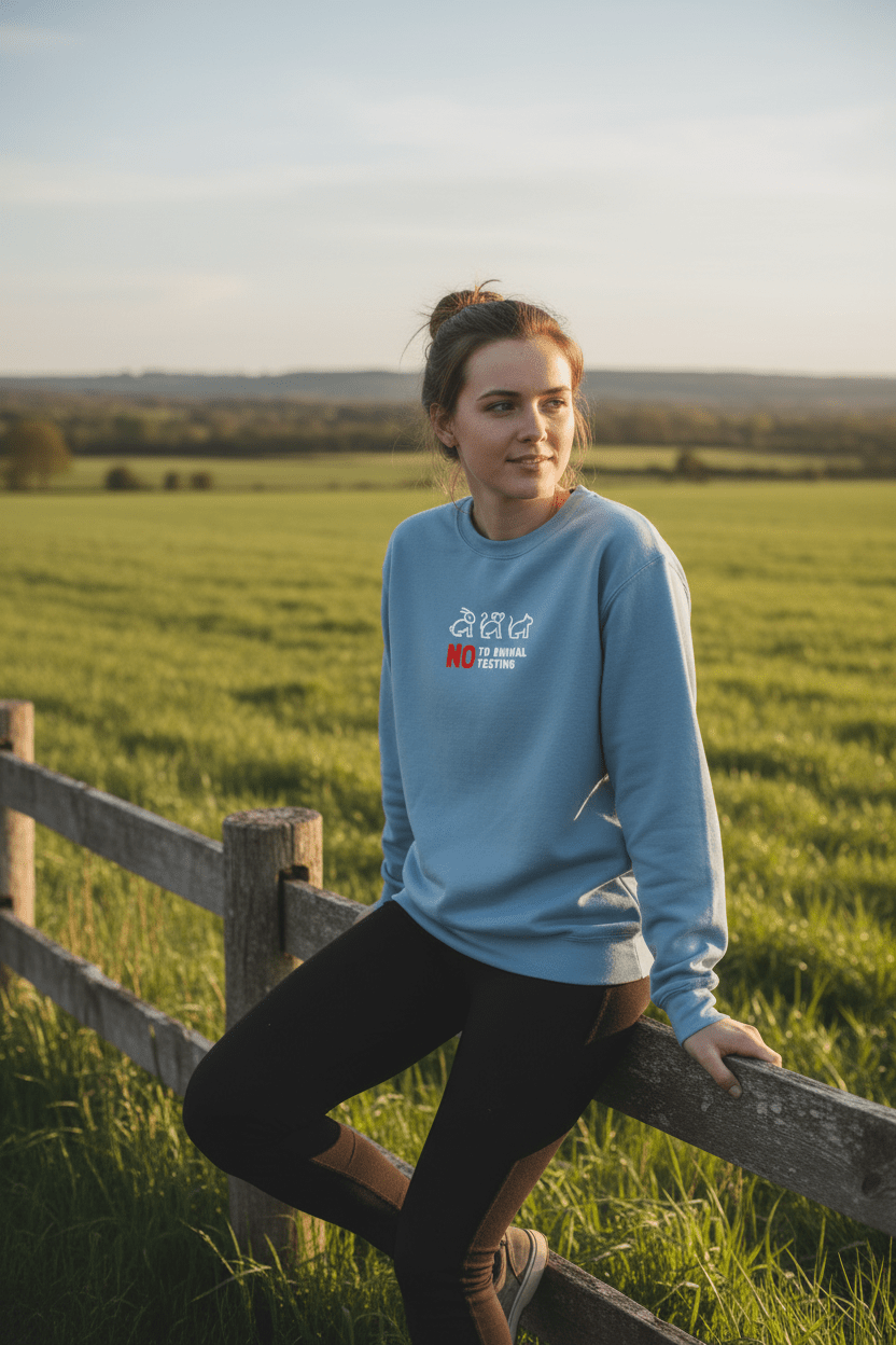 No to Animal Testing Sweatshirt | Cruelty-Free Statement Jumper - AlleyCrafters