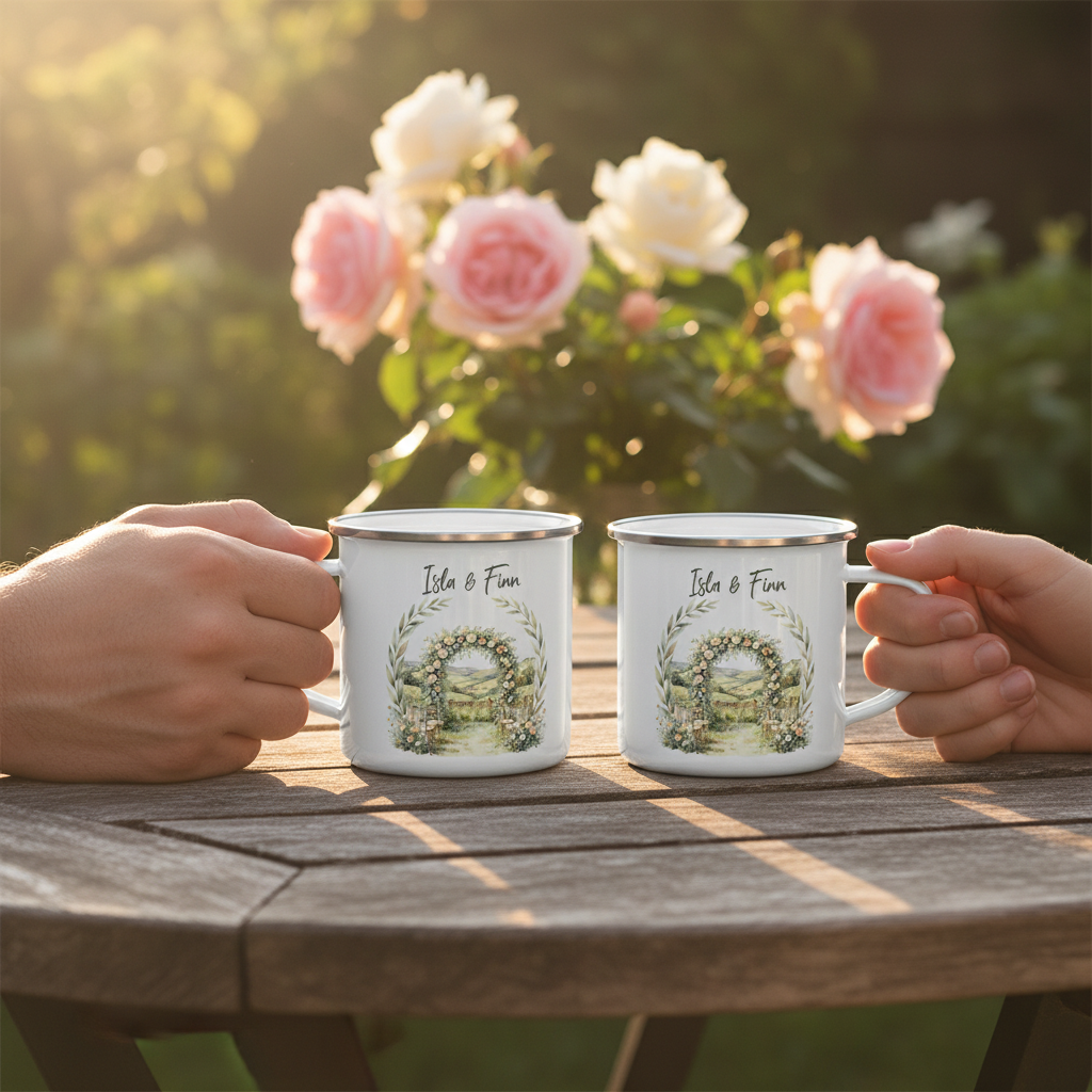 Couple Holding Mugs – Isla & Finn