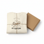 Nature graphic T-shirt in ivory, folded with chest mountain and tree logo