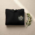 Black pullover hoodie with Nature Era chest logo, hood, and kangaroo pocket