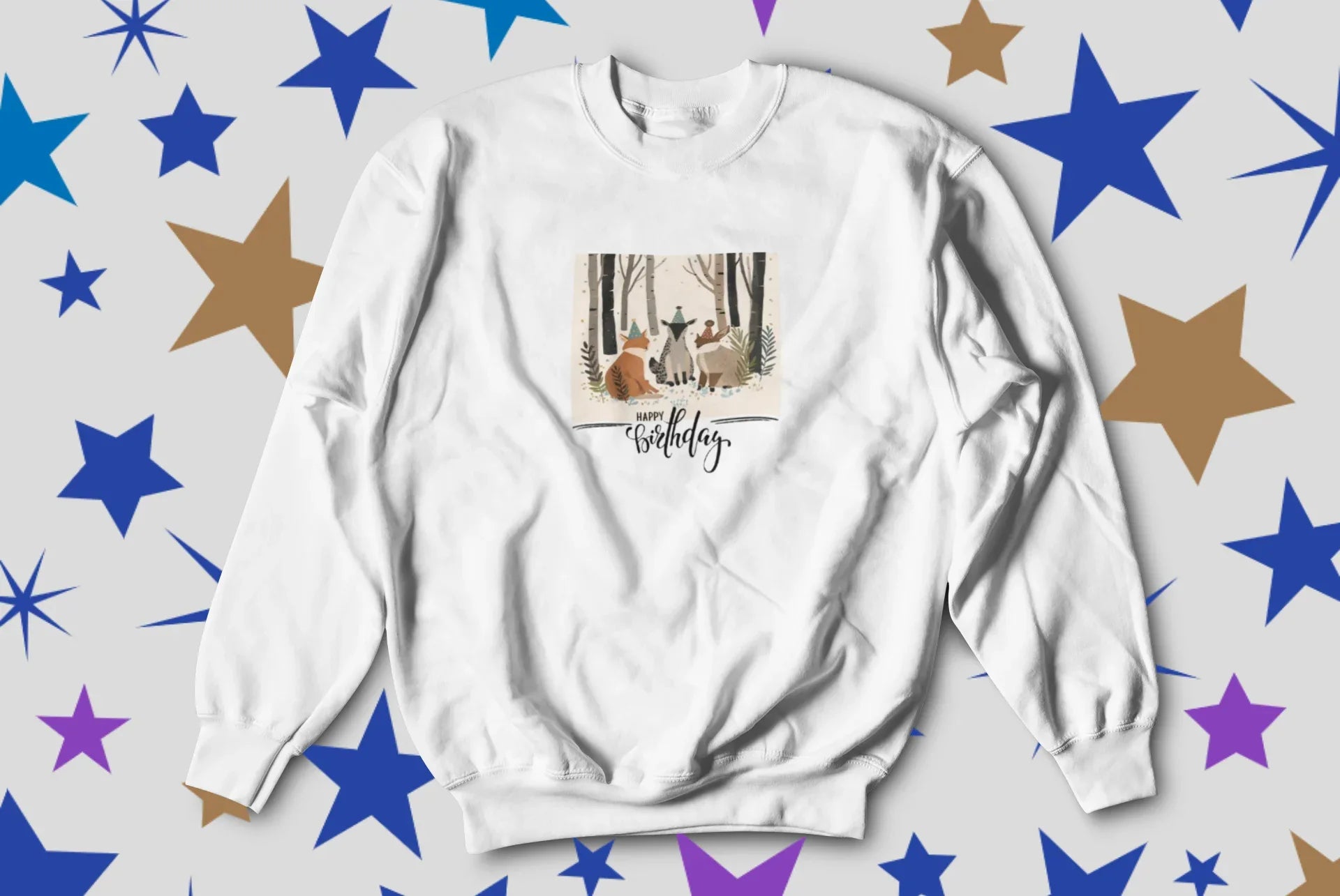 Woodland Birthday Animals Sweatshirt – Cute Nature Birthday Gift - Alley Crafters