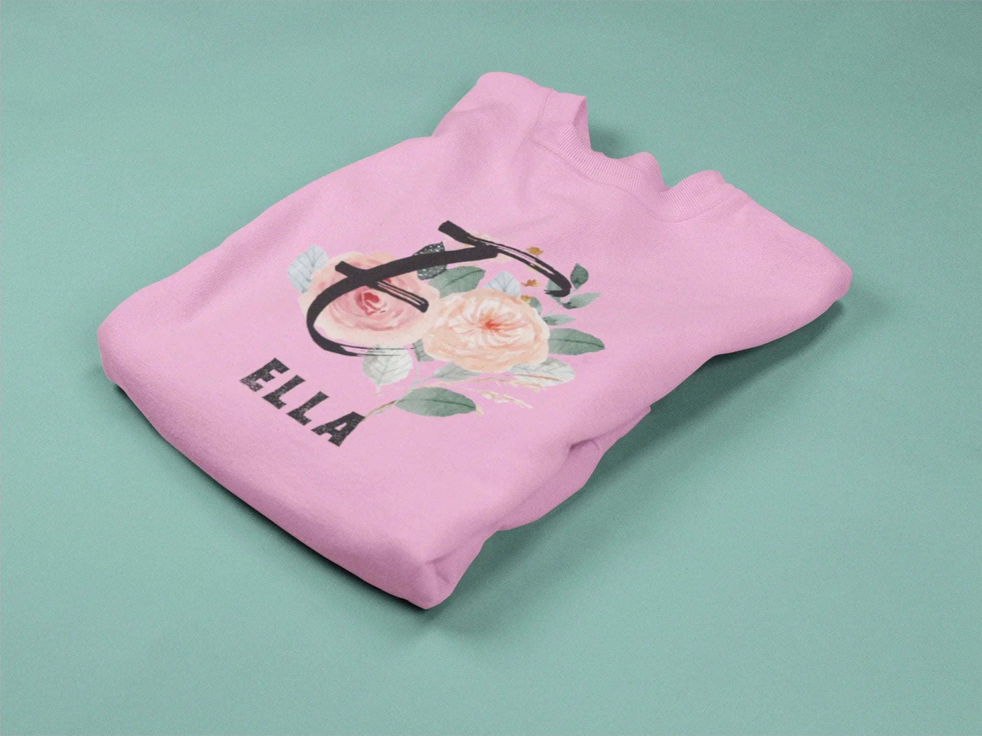 Personalised Floral Initial Sweatshirt | Custom Name Crewneck - Alley Crafters