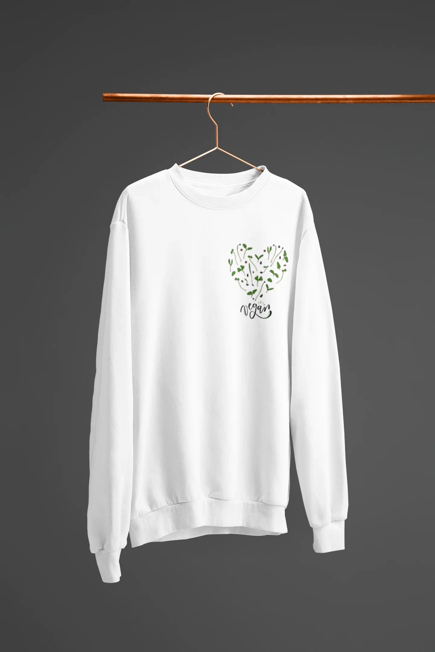 “Vegan ♥” Sweatshirt — Kind & Conscious - Alley Crafters