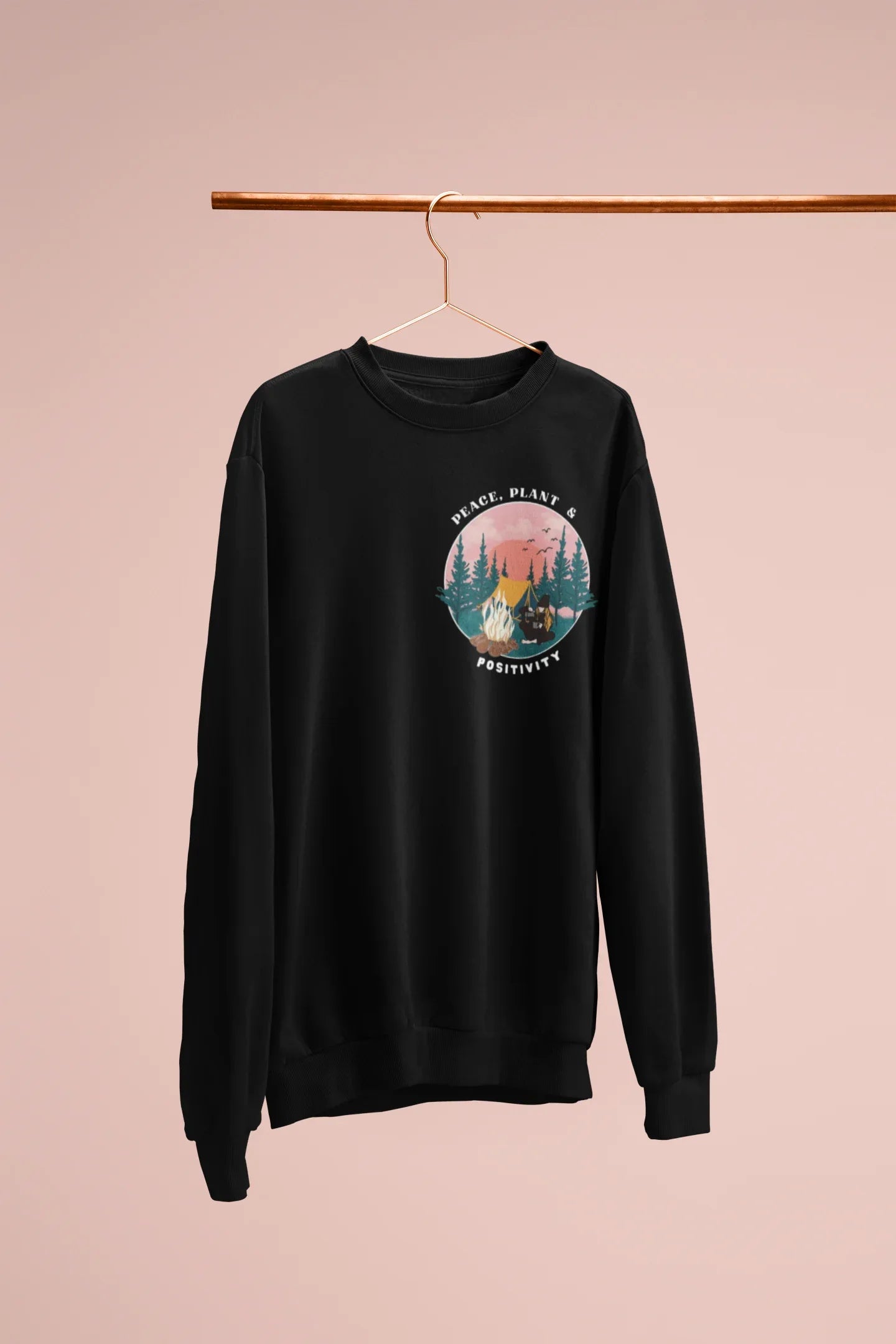 'Peace, Plant & Positivity' Cozy Outdoor Crewneck - Alley Crafters