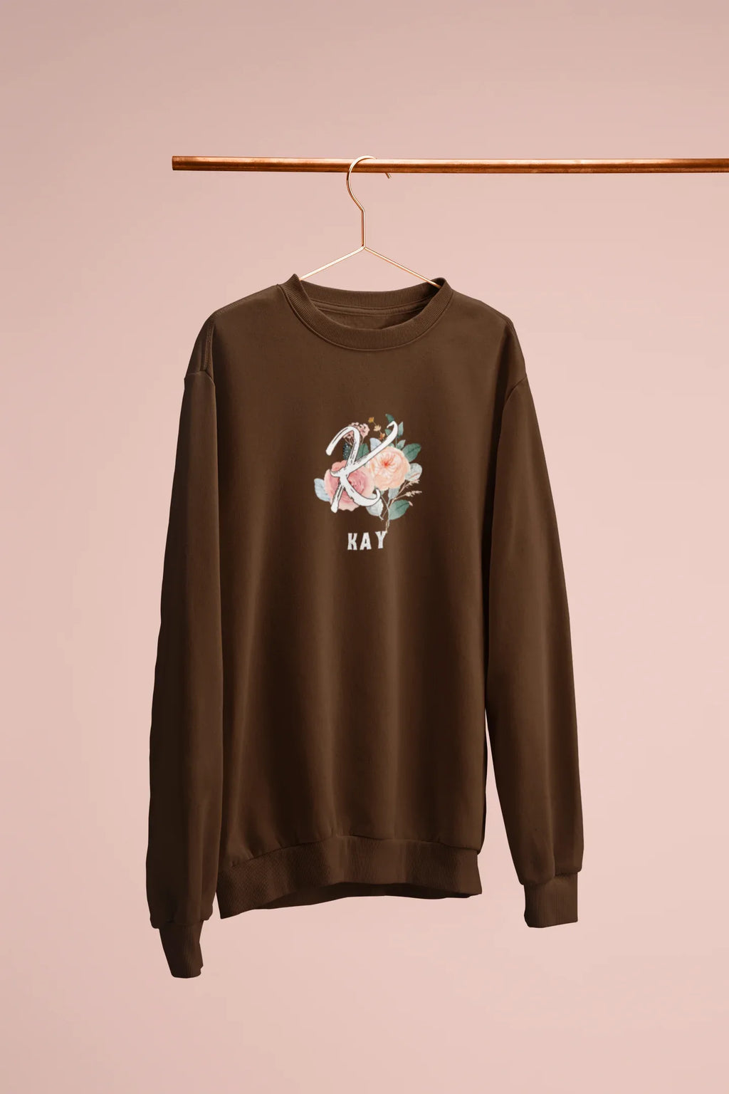 Personalised Floral Initial Sweatshirt | Custom Name Crewneck - Alley Crafters