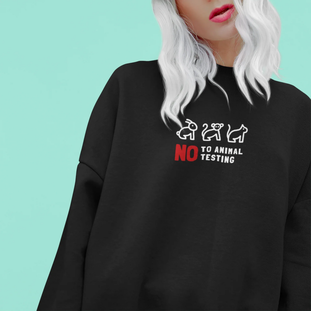 No to Animal Testing Sweatshirt – Cruelty-Free Statement Jumper - Alley Crafters