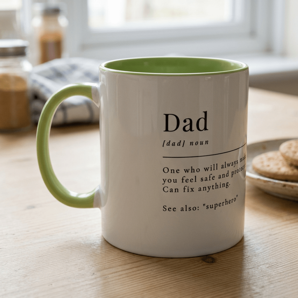 Personalised Dad Photo Mug – Dad Definition Gift - #AlleyCrafters
