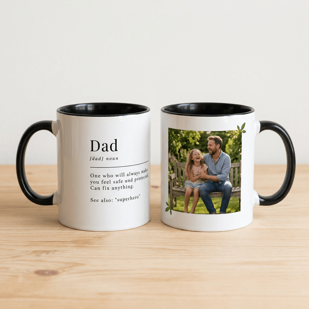 Personalised Dad Photo Mug – Dad Definition Gift - #AlleyCrafters