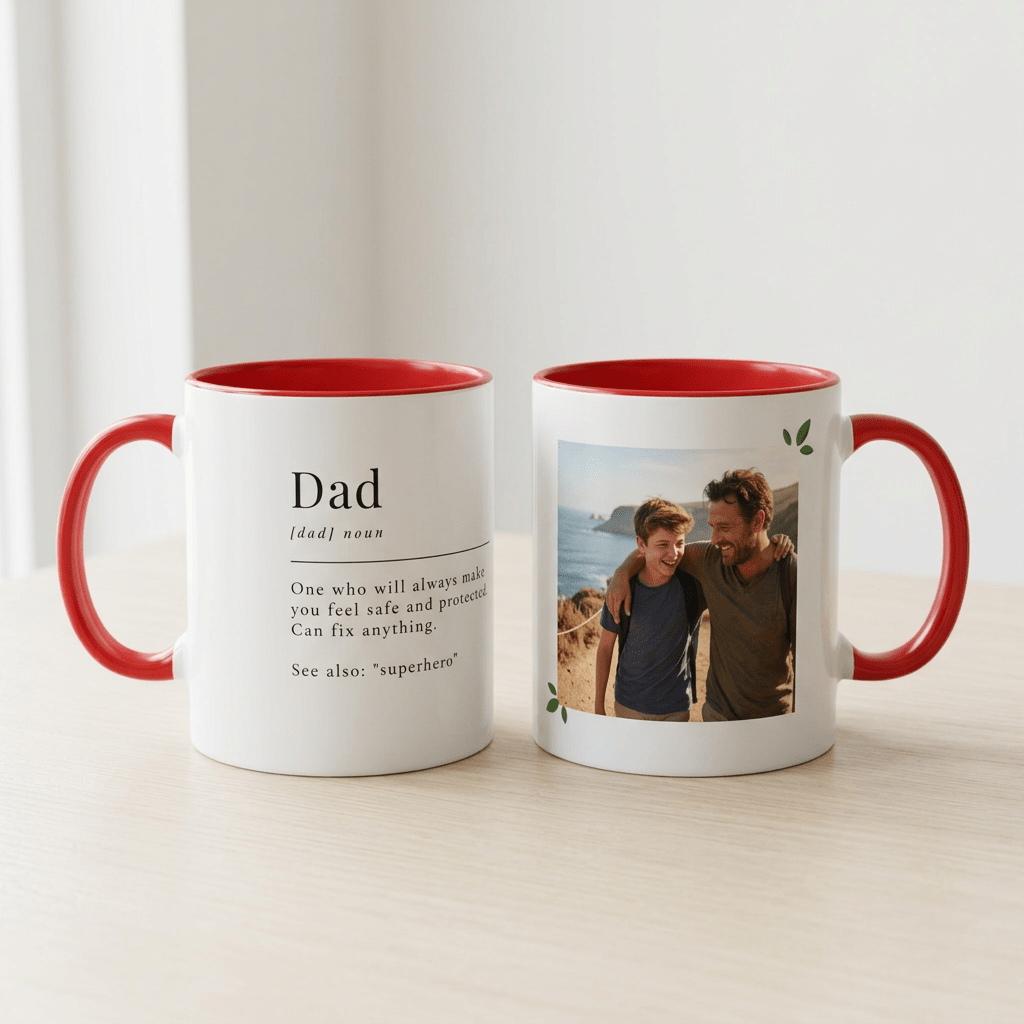 Personalised Dad Photo Mug – Dad Definition Gift - #AlleyCrafters