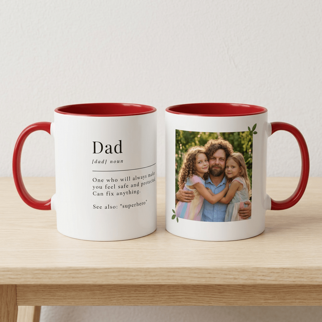 Personalised Dad Photo Mug – Dad Definition Gift - #AlleyCrafters