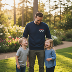 Dad with kids standing