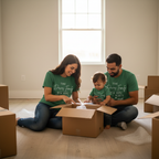 Davies Family Wearing Forest Green
