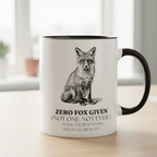 Zero Fox Given Mug | Funny Fox Coffee Cup | Sarcastic Gift for Her - AlleyCrafters