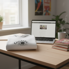 Desk laptop books