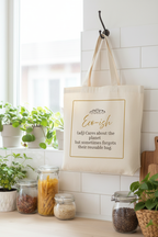 Eco-ish tote in kitchen