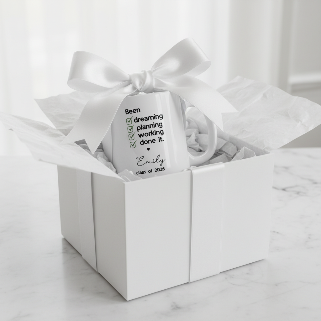 Emily — gift wrapped mug display mockup