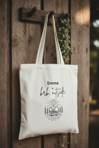 Emma — brb, outside tote mockup