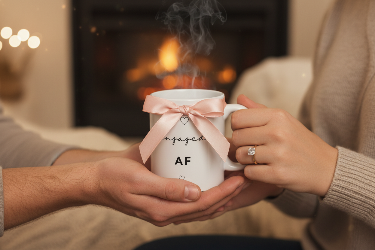 Engaged AF — hands gifting