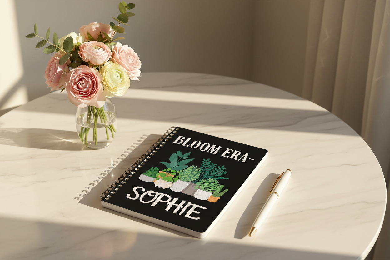 Era notebook with flowers
