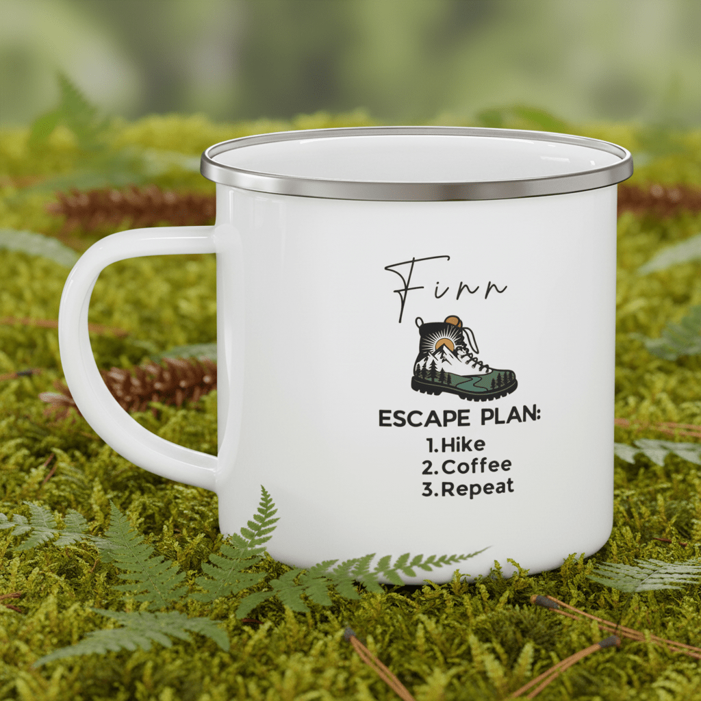 Coffee Tastes Better Outside Enamel Camping Mug | Outdoor Hiking & Camper Gift - AlleyCrafters