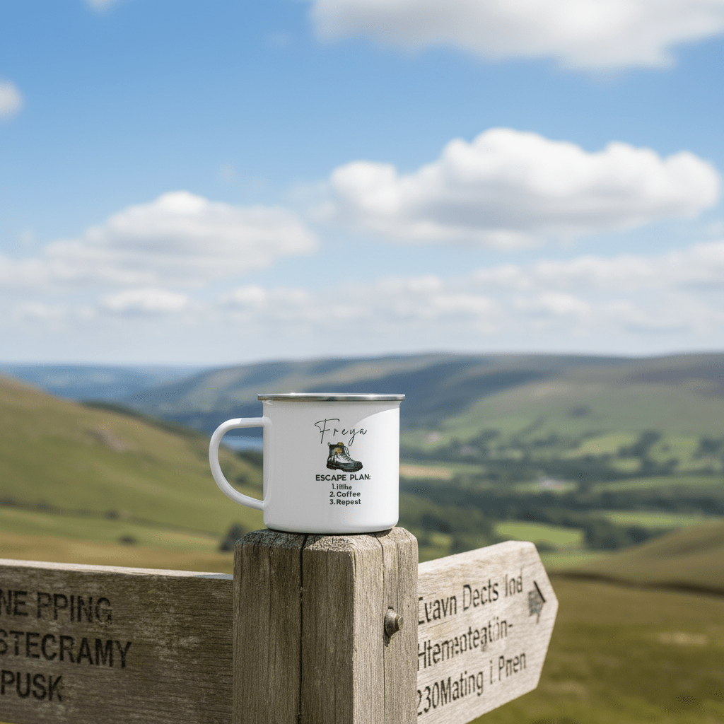 Coffee Tastes Better Outside Enamel Camping Mug | Outdoor Hiking & Camper Gift - AlleyCrafters