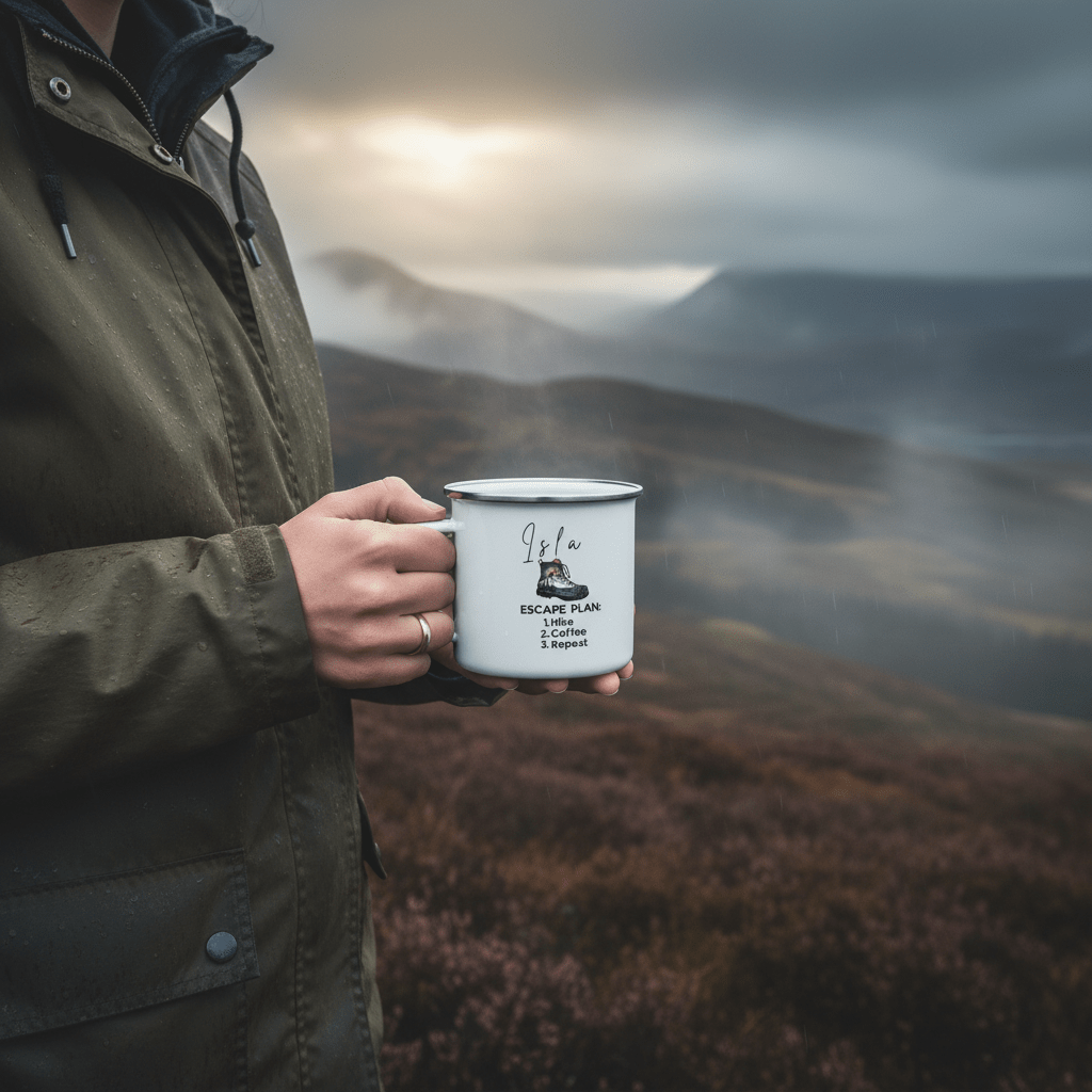 Coffee Tastes Better Outside Enamel Camping Mug | Outdoor Hiking & Camper Gift - AlleyCrafters
