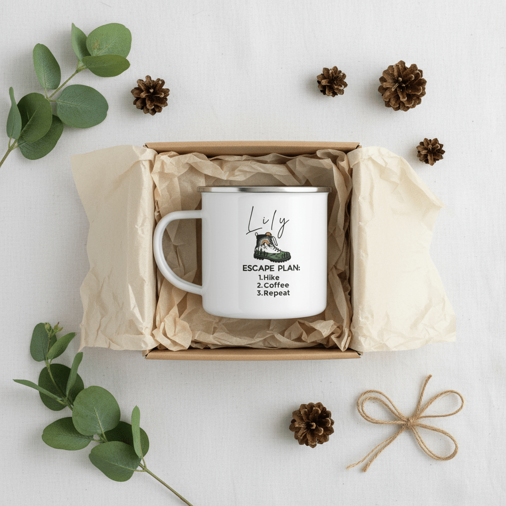 Coffee Tastes Better Outside Enamel Camping Mug | Outdoor Hiking & Camper Gift - AlleyCrafters