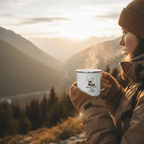 Coffee Tastes Better Outside Enamel Camping Mug | Outdoor Hiking & Camper Gift - AlleyCrafters