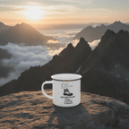 Coffee Tastes Better Outside Enamel Camping Mug | Outdoor Hiking & Camper Gift - AlleyCrafters