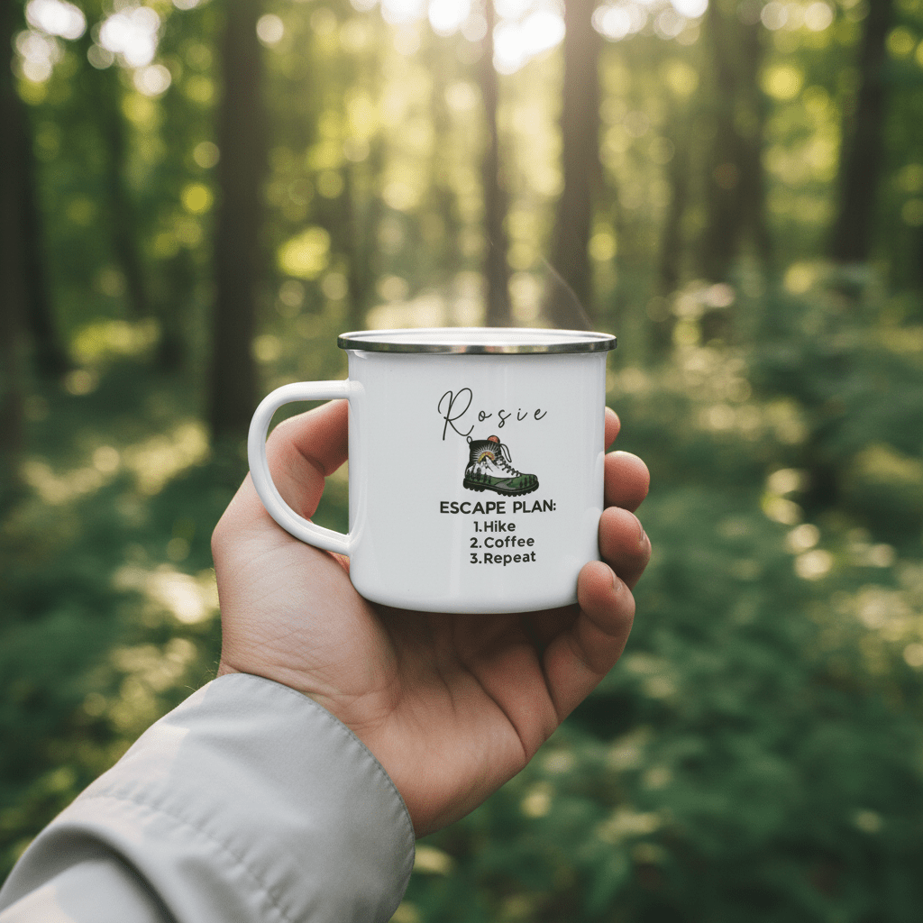 Coffee Tastes Better Outside Enamel Camping Mug | Outdoor Hiking & Camper Gift - AlleyCrafters