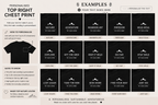 Personalised top-right chest print layout examples for the sweatshirt