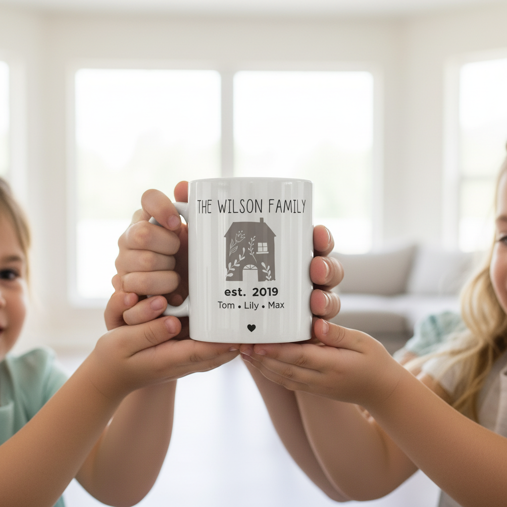 Family Mug - Dad & Kids Hands