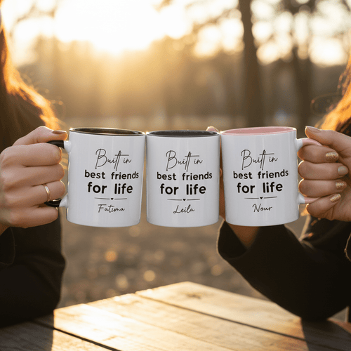 Personalised Best Friends for Life Mug | Custom Name Accent Coffee Mug - AlleyCrafters